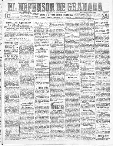 'El Defensor de Granada  : diario político independiente' - Año XXX Número 14558  - 1908 Agosto 19