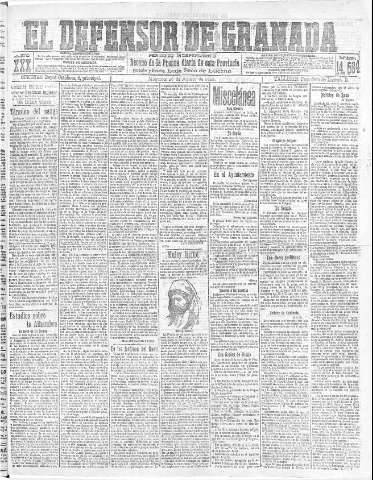 'El Defensor de Granada  : diario político independiente' - Año XXX Número 14564  - 1908 Agosto 26
