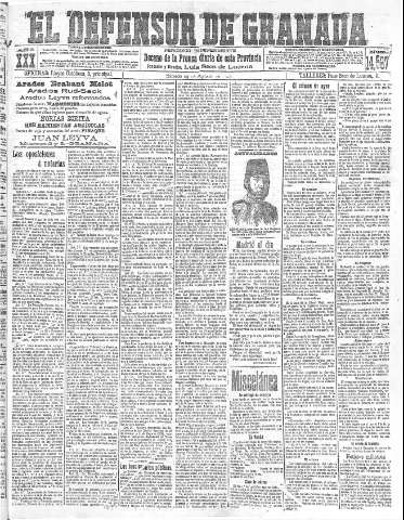 'El Defensor de Granada  : diario político independiente' - Año XXX Número 14567  - 1908 Agosto 29