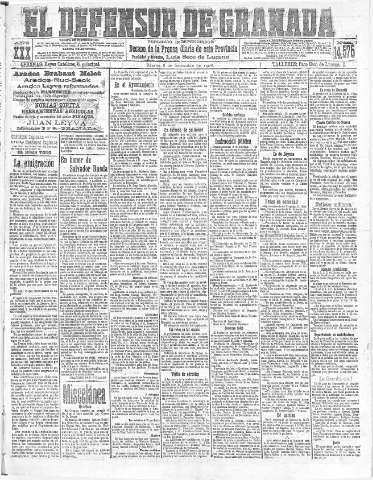 'El Defensor de Granada  : diario político independiente' - Año XXX Número 14575  - 1908 Septiembre 08