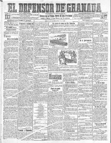 'El Defensor de Granada  : diario político independiente' - Año XXX Número 14577  - 1908 Septiembre 10