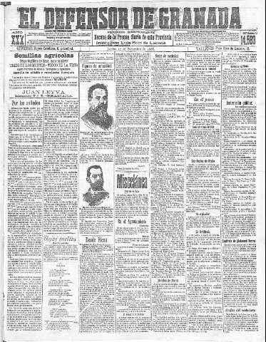 'El Defensor de Granada  : diario político independiente' - Año XXX Número 14583  - 1908 Septiembre 17