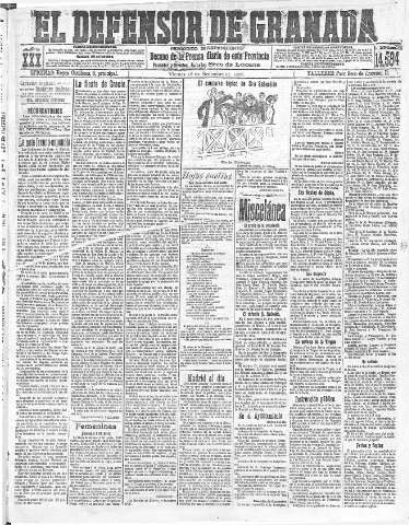 'El Defensor de Granada  : diario político independiente' - Año XXX Número 14584  - 1908 Septiembre 18