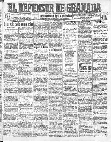 'El Defensor de Granada  : diario político independiente' - Año XXX Número 14591  - 1908 Septiembre 26