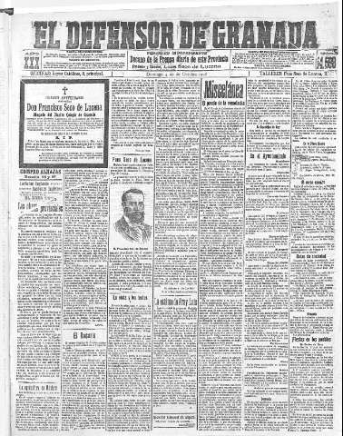 'El Defensor de Granada  : diario político independiente' - Año XXX Número 14598  - 1908 Octubre 04