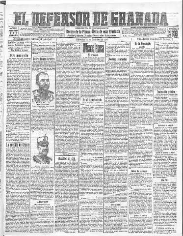 'El Defensor de Granada  : diario político independiente' - Año XXX Número 14606  - 1908 Octubre 14
