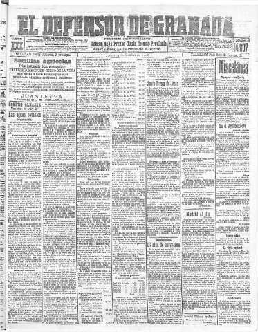 'El Defensor de Granada  : diario político independiente' - Año XXX Número 14607  - 1908 Octubre 15