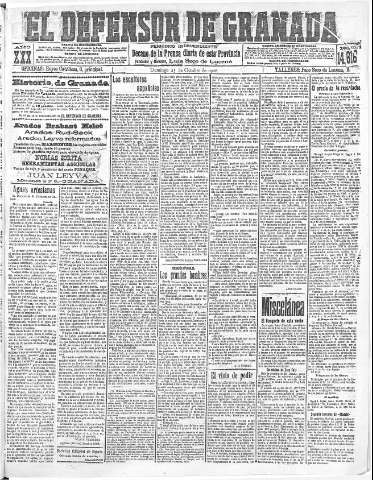 'El Defensor de Granada  : diario político independiente' - Año XXX Número 14616  - 1908 Octubre 25