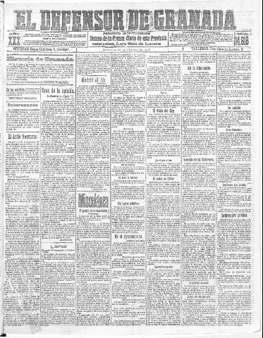 'El Defensor de Granada  : diario político independiente' - Año XXX Número 14618  - 1908 Octubre 28