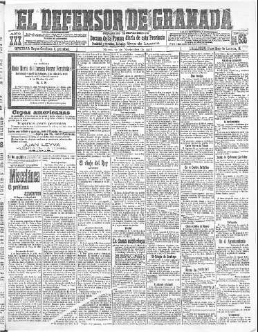 'El Defensor de Granada  : diario político independiente' - Año XXX Número 14635  - 1908 Noviembre 17