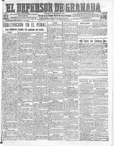 'El Defensor de Granada  : diario político independiente' - Año XXX Número 14640 2ª ed. - 1908 Noviembre 21