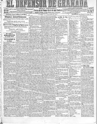 'El Defensor de Granada  : diario político independiente' - Año XXX Número 14647  - 1908 Noviembre 29