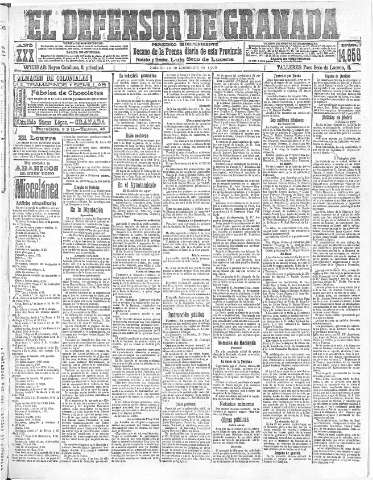 'El Defensor de Granada  : diario político independiente' - Año XXX Número 14658  - 1908 Diciembre 12