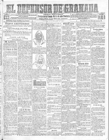 'El Defensor de Granada  : diario político independiente' - Año XXX Número 14659  - 1908 Diciembre 13