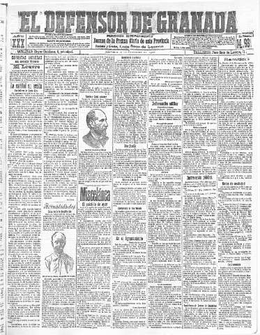 'El Defensor de Granada  : diario político independiente' - Año XXX Número 14661  - 1908 Diciembre 16