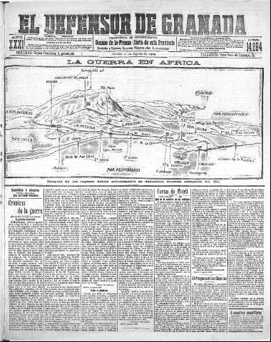 'El Defensor de Granada  : diario político independiente' - Año XXXI Número 14864  - 1909 Agosto 10