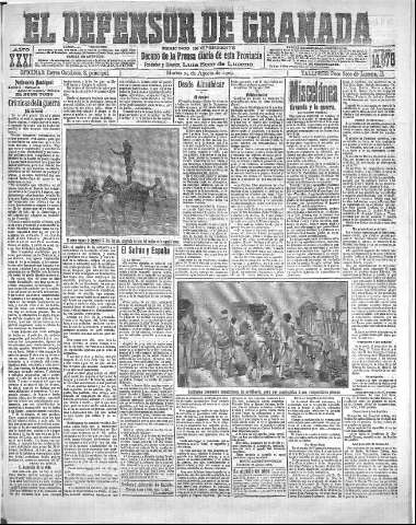 'El Defensor de Granada  : diario político independiente' - Año XXXI Número 14878  - 1909 Agosto 24