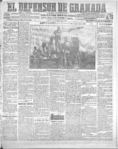 'El Defensor de Granada  : diario político independiente' - Año XXXI Número 14882  - 1909 Agosto 28