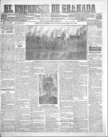 'El Defensor de Granada  : diario político independiente' - Año XXXI Número 14890  - 1909 Septiembre 05