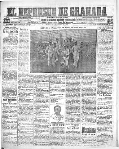 'El Defensor de Granada  : diario político independiente' - Año XXXI Número 14893  - 1909 Septiembre 08