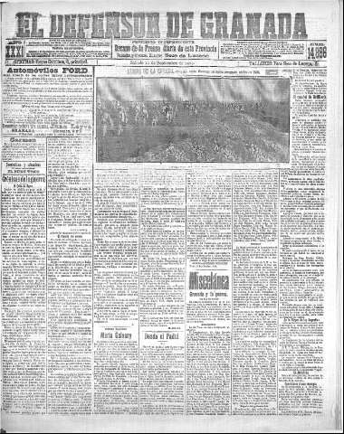 'El Defensor de Granada  : diario político independiente' - Año XXXI Número 14896  - 1909 Septiembre 11