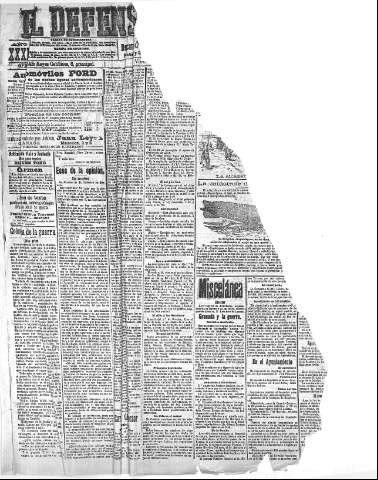 'El Defensor de Granada  : diario político independiente' - Año XXXI Número 14493  - 1909 Octubre 01