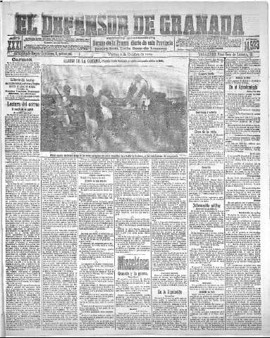 'El Defensor de Granada  : diario político independiente' - Año XXXI Número 14923  - 1909 Octubre 08