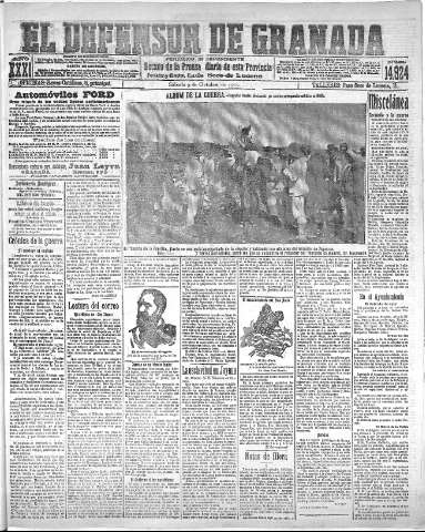 'El Defensor de Granada  : diario político independiente' - Año XXXI Número 14924  - 1909 Octubre 09