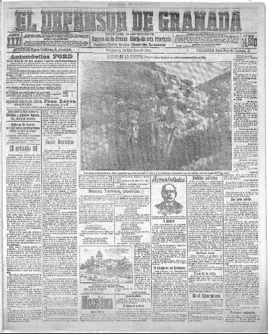 'El Defensor de Granada  : diario político independiente' - Año XXXI Número 14930  - 1909 Octubre 15