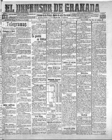 'El Defensor de Granada  : diario político independiente' - Año XXXI Número 14935 2ª ed. - 1909 Octubre 19
