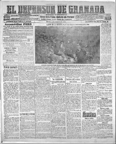 'El Defensor de Granada  : diario político independiente' - Año XXXI Número 14934  - 1909 Octubre 19