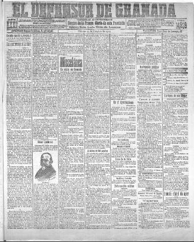 'El Defensor de Granada  : diario político independiente' - Año XXXI Número 14939  - 1909 Octubre 22
