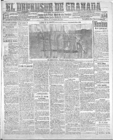 'El Defensor de Granada  : diario político independiente' - Año XXXI Número 14945  - 1909 Octubre 28