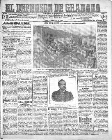 'El Defensor de Granada  : diario político independiente' - Año XXXI Número 14946  - 1909 Octubre 29