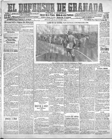 'El Defensor de Granada  : diario político independiente' - Año XXXI Número 14951  - 1909 Noviembre 03
