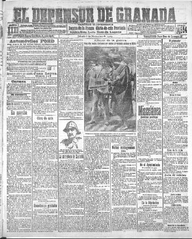 'El Defensor de Granada  : diario político independiente' - Año XXXI Número 14954  - 1909 Noviembre 06