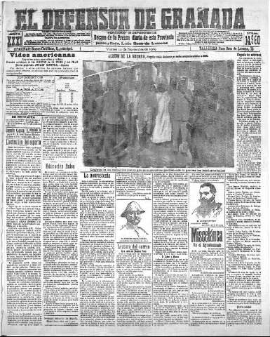 'El Defensor de Granada  : diario político independiente' - Año XXXI Número 14960  - 1909 Noviembre 12