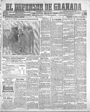 'El Defensor de Granada  : diario político independiente' - Año XXXI Número 14964  - 1909 Noviembre 16