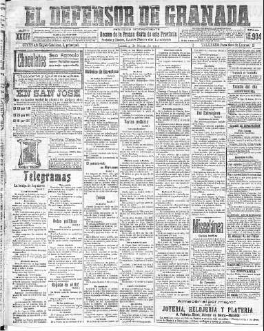 'El Defensor de Granada  : diario político independiente' - Año XXXIV Número 15904  - 1912 Marzo 04