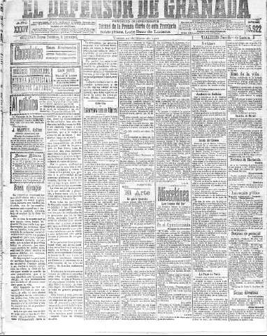 'El Defensor de Granada  : diario político independiente' - Año XXXIV Número 15922  - 1912 Marzo 22