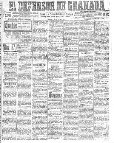 'El Defensor de Granada  : diario político independiente' - Año XXXIV Número 15933  - 1912 Abril 02