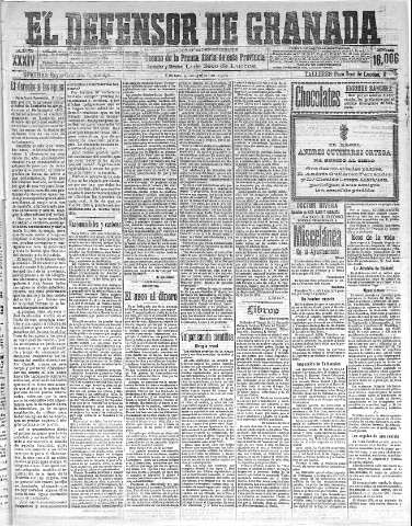 'El Defensor de Granada  : diario político independiente' - Año XXXIV Número 16006  - 1912 Julio 05