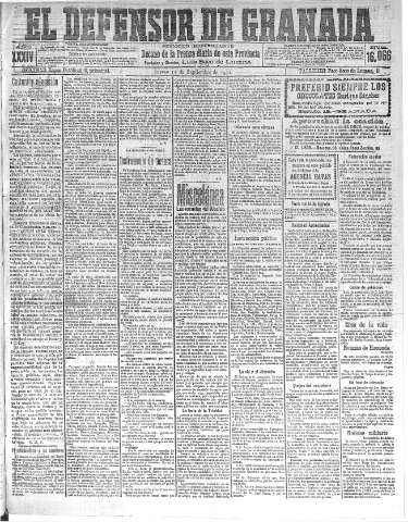'El Defensor de Granada  : diario político independiente' - Año XXXIV Número 16066  - 1912 Septiembre 12