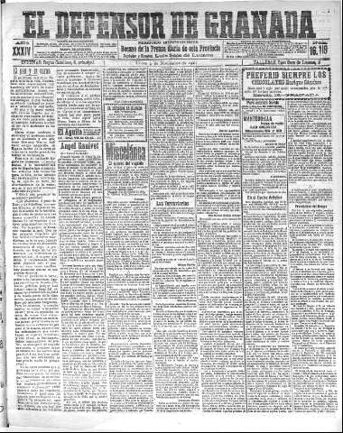 'El Defensor de Granada  : diario político independiente' - Año XXXIV Número 16119  - 1912 Noviembre 04
