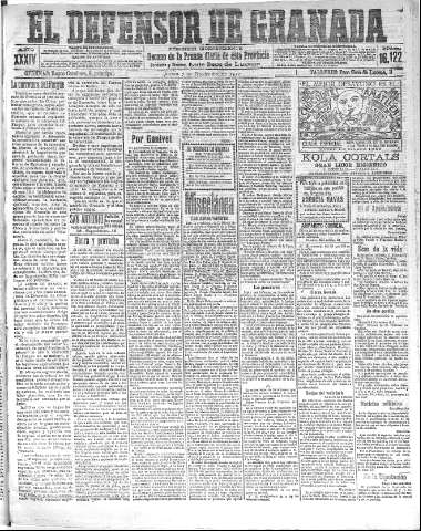 'El Defensor de Granada  : diario político independiente' - Año XXXIV Número 16122  - 1912 Noviembre 07