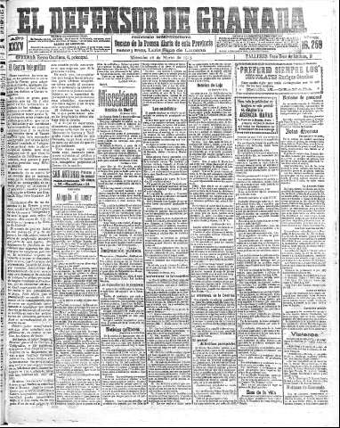 'El Defensor de Granada  : diario político independiente' - Año XXXV Número 16259  - 1913 Marzo 26