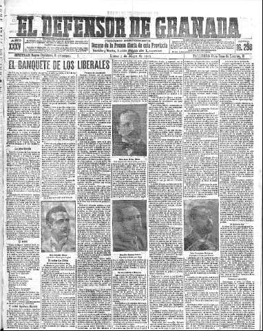 'El Defensor de Granada  : diario político independiente' - Año XXXV Número 16298  - 1913 Mayo 05