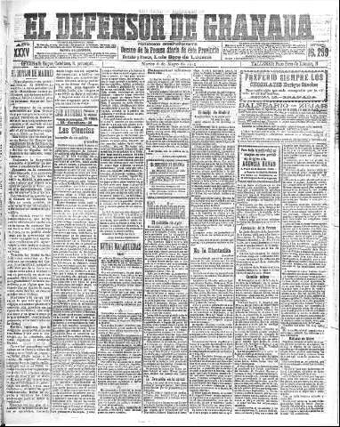 'El Defensor de Granada  : diario político independiente' - Año XXXV Número 16299  - 1913 Mayo 06