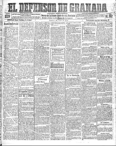 'El Defensor de Granada  : diario político independiente' - Año XXXV Número 16302  - 1913 Mayo 09