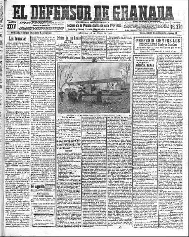 'El Defensor de Granada  : diario político independiente' - Año XXXV Número 16320  - 1913 Mayo 28